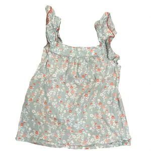 Picapino Ruffle Sleeveless Floral Top
